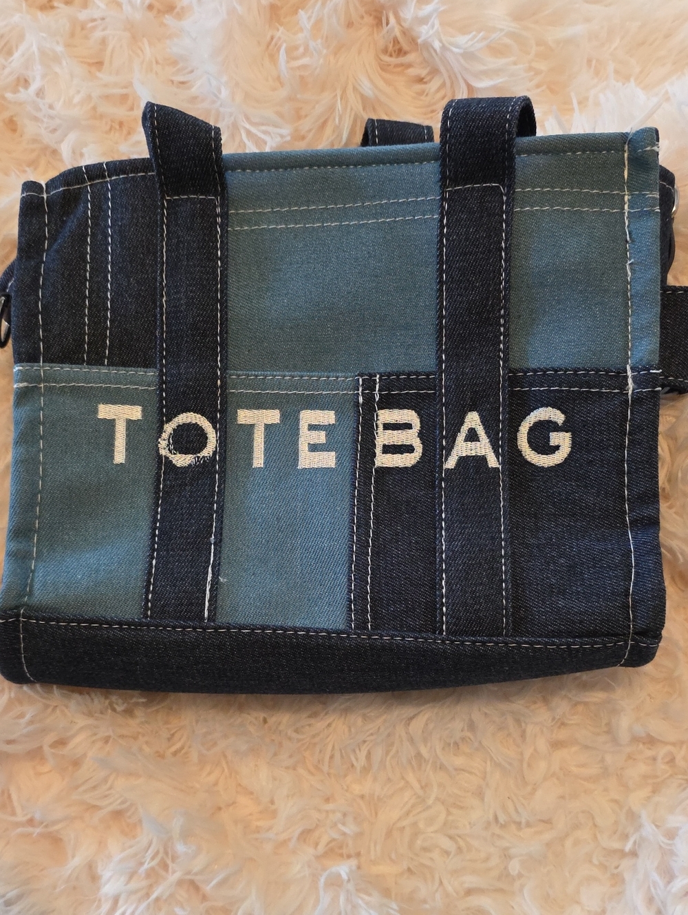 Canvas Tote Bag for Women - Blue Denim Color